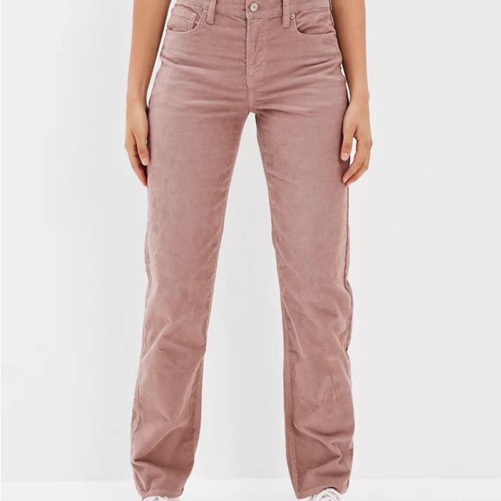 AE American Eagle Stretch Corduroy '90s Straight Pant Mauve Size 6